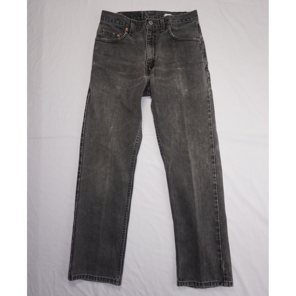Levi's 30x30 505 Regular Fit Straight Leg Grey Denim Jeans Made In USA